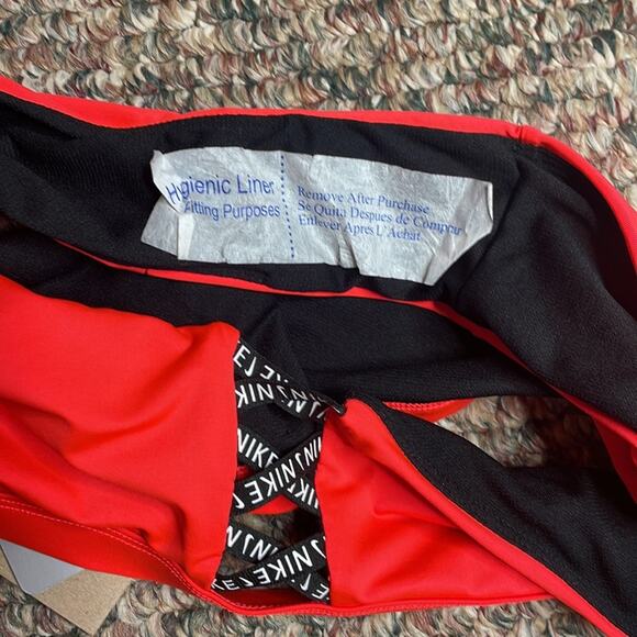 NWT Nike sneakerkini high waist swim bottoms in red orange - Picture 7 of 13